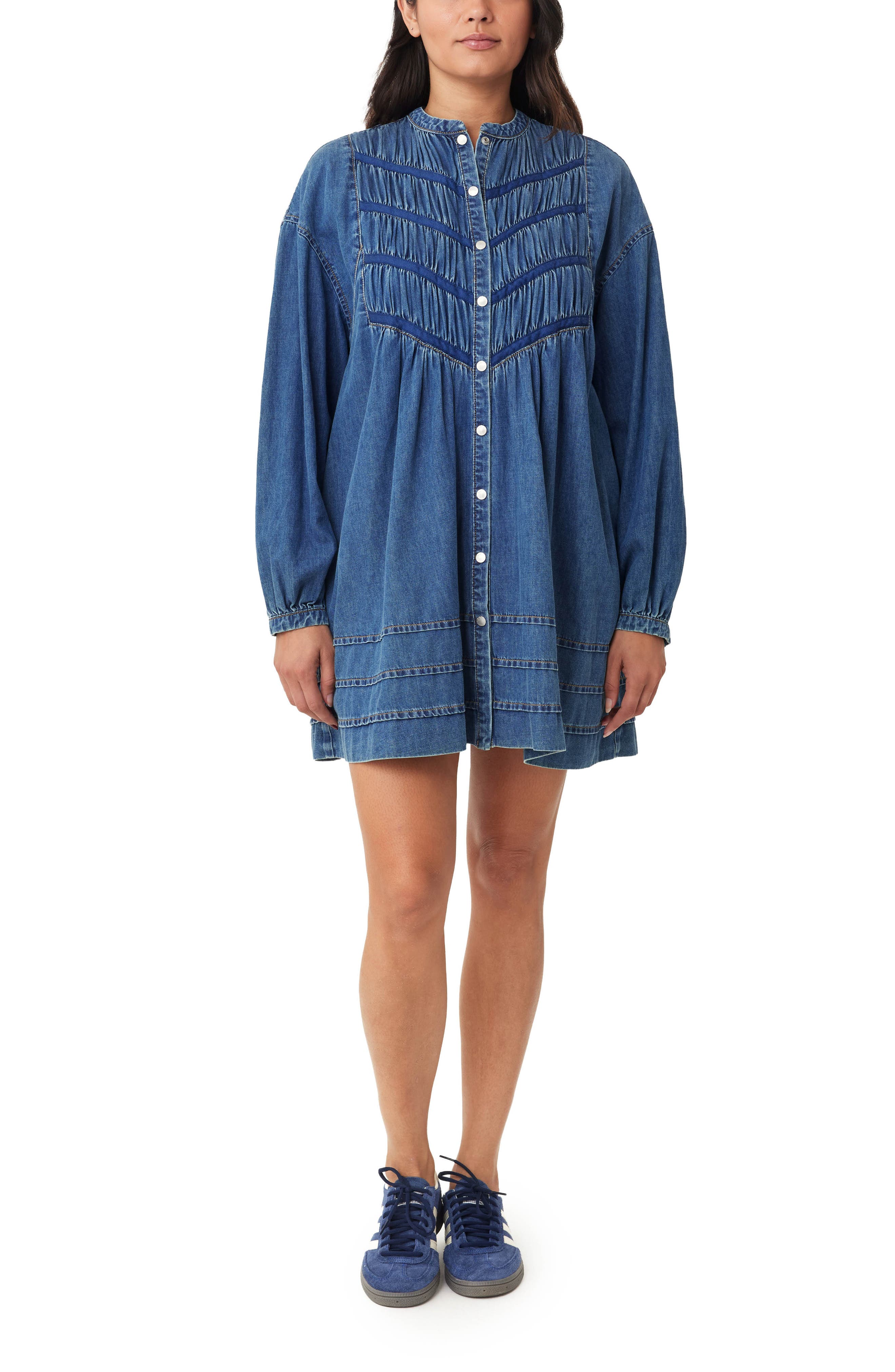 Habitual Long Sleeve Button-Up Shirtdress