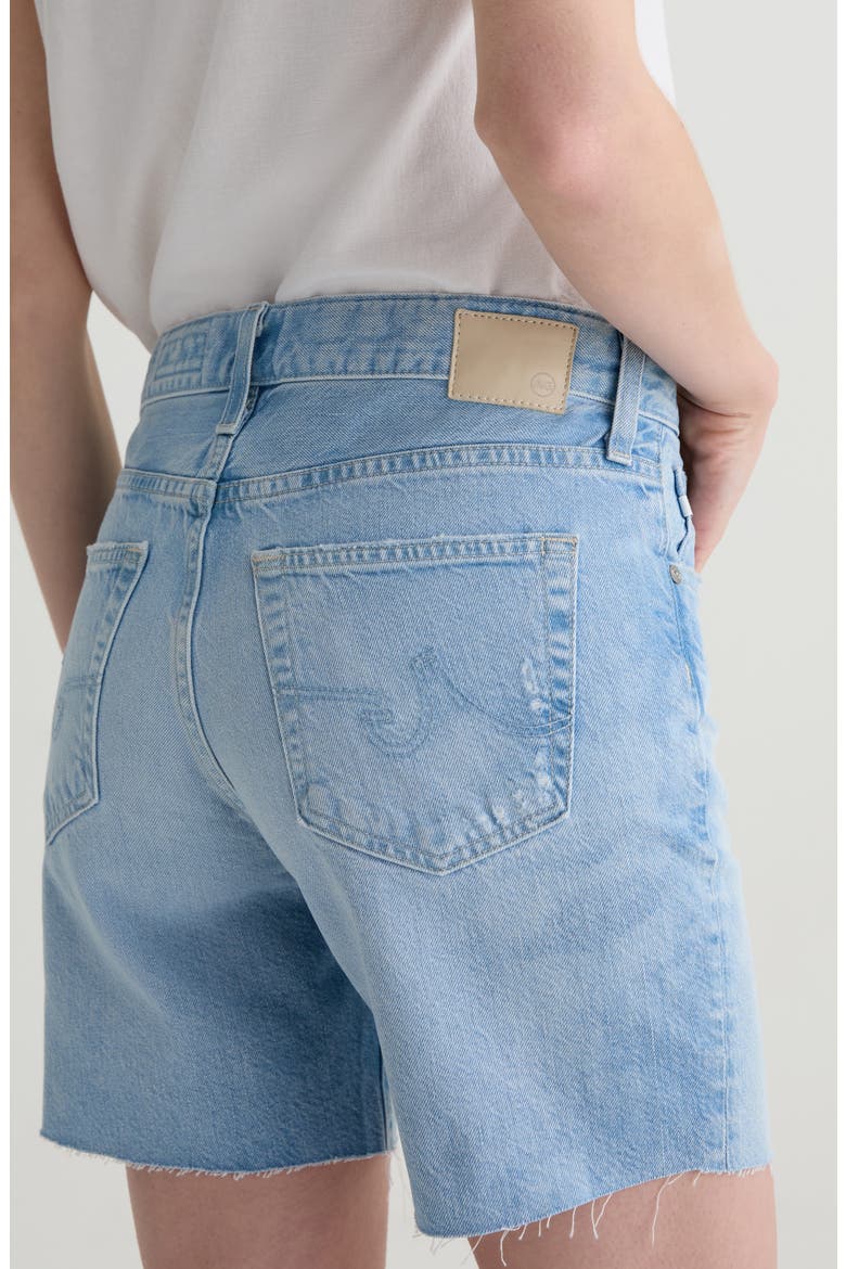 Ex-Boyfriend Raw Hem Mid Length Denim Shorts, Alternate, color, ALLUSION DESTRUCTED