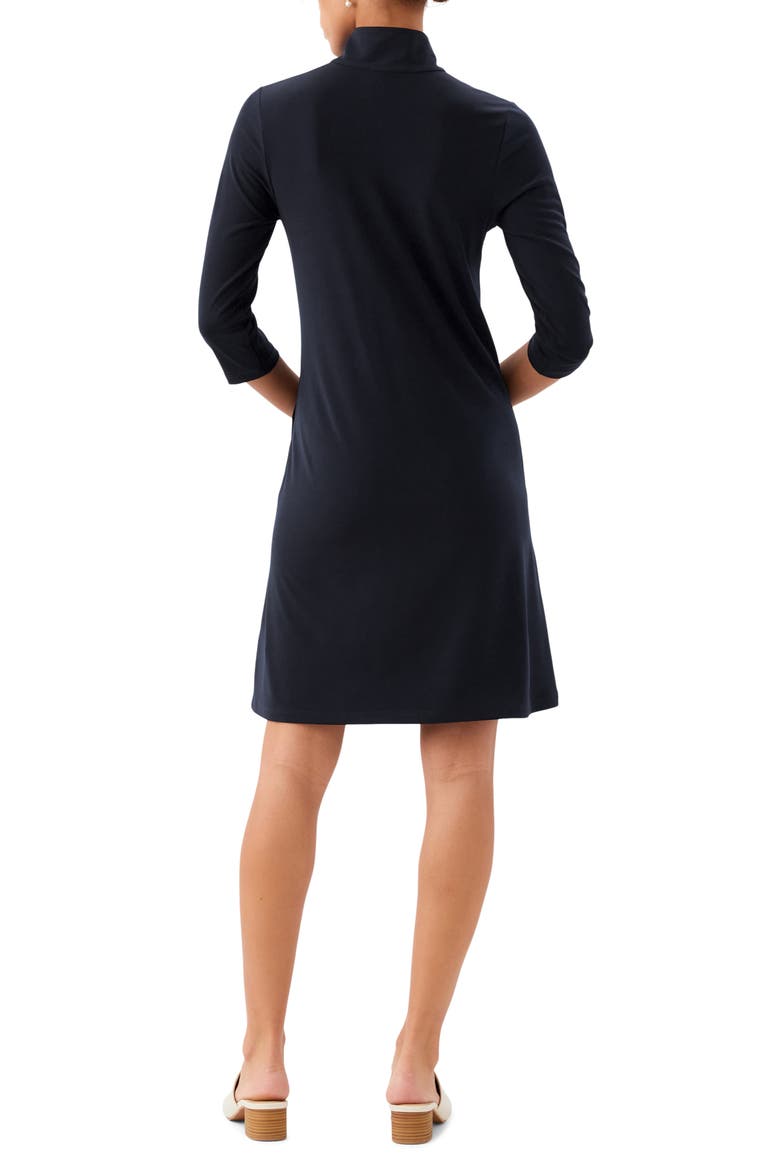 Half Zip Travel Jersey Dress, Alternate, color, BLACK