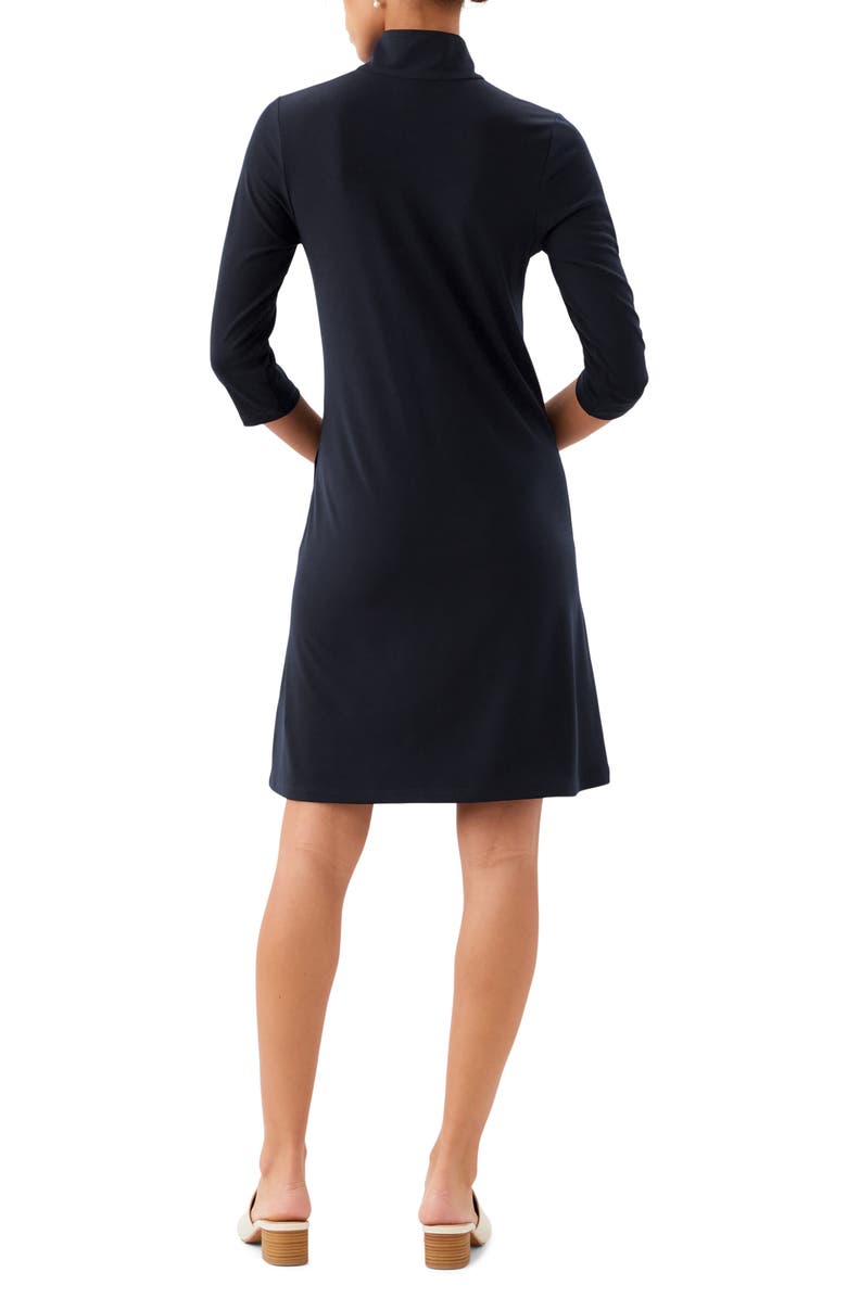 Karen Kane Half Zip Travel Jersey Dress, Alternate, color, Black