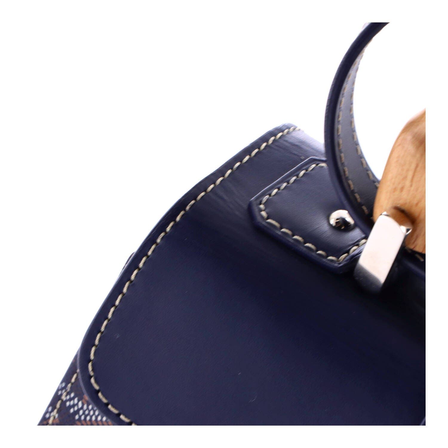 Saigon Top Handle Bag Coated Canvas with Leather PM, Alternate, color, Blue