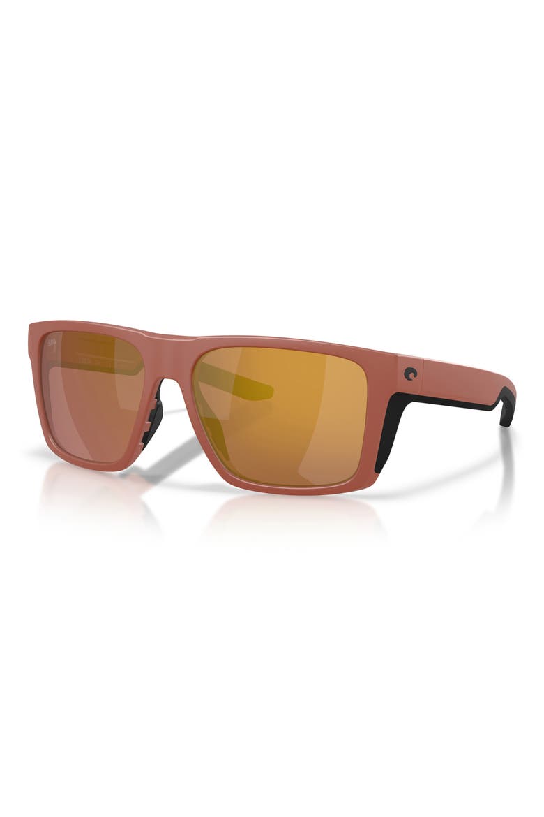 Lido 57mm Polarized Square Sunglasses, Alternate, color, MATTE TERRA COTTA / GOLD 580G