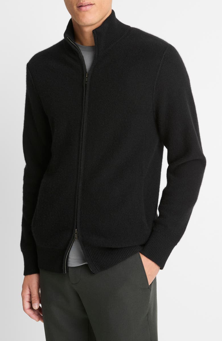 Vince Boiled Cashmere Zip-Up Cardigan, Alternate, color, 