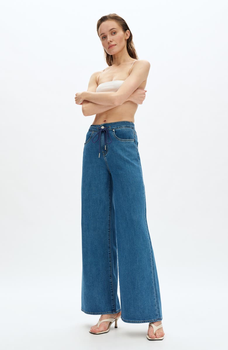 Bayeas Zephyrine Drawstring High Waist Wide Leg Jeans, Alternate, color, Medium Blue