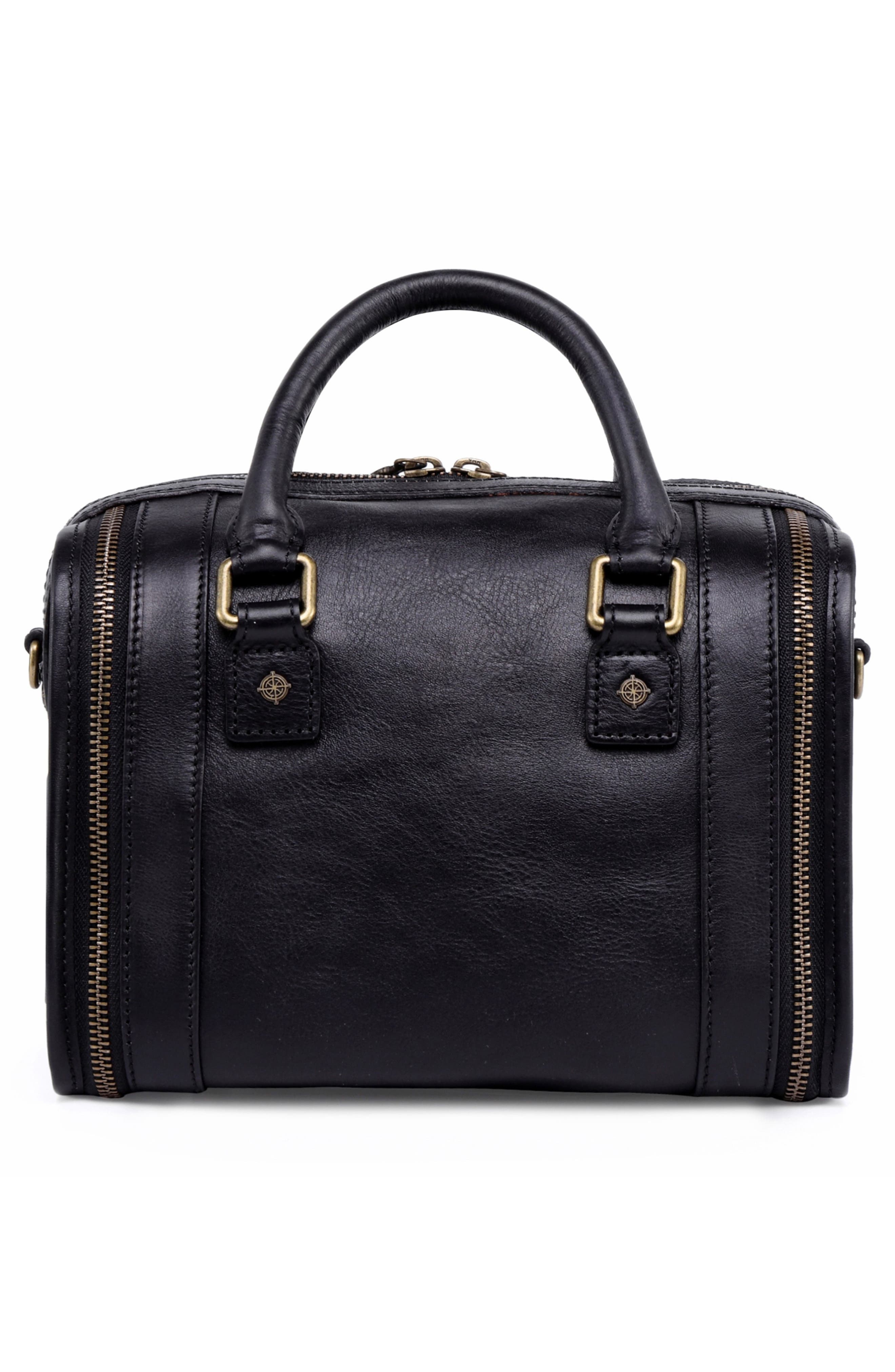 OLD TREND Mini Trunk Leather Crossbody Bag, Alternate, color, Black