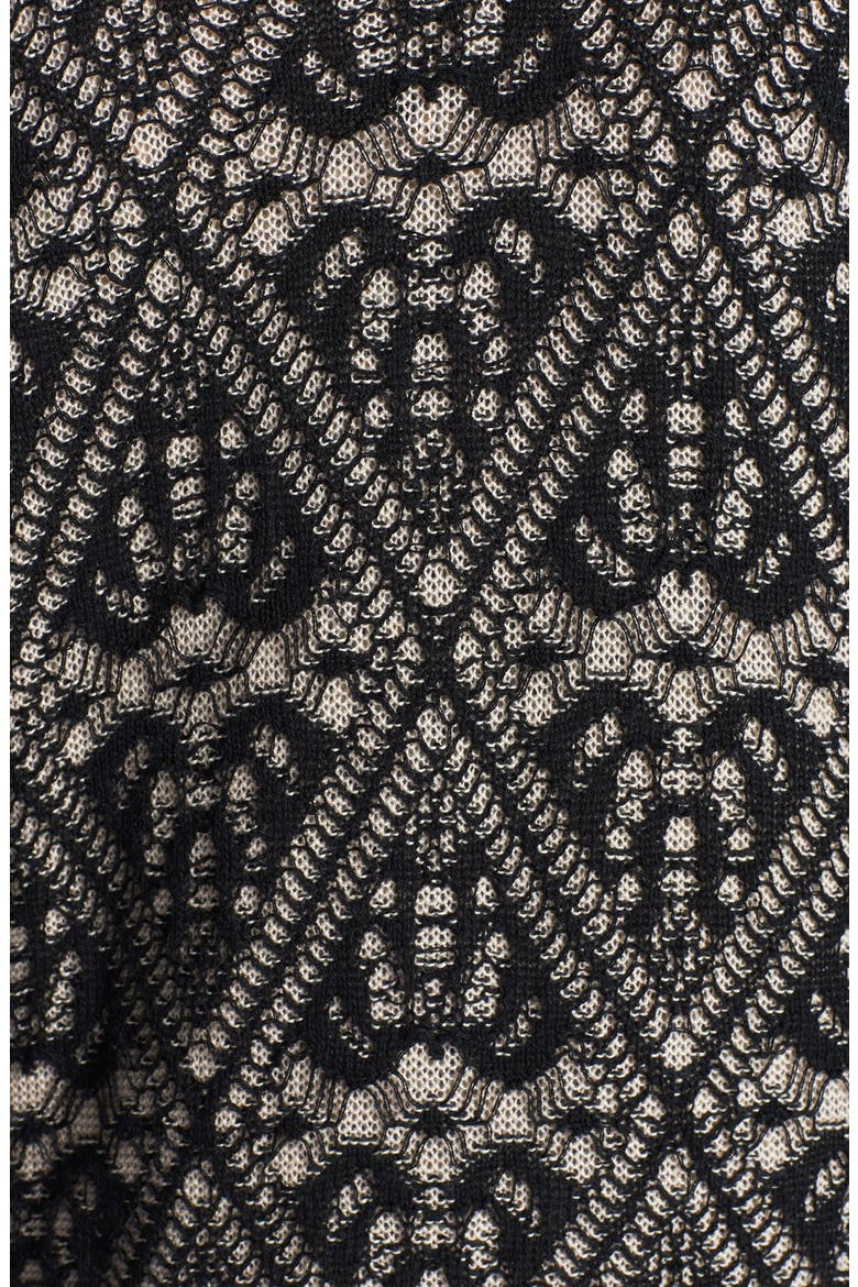 Frenchi® Lace Pattern Long Cardigan, Alternate, color, BLACK LACE JACQUARD