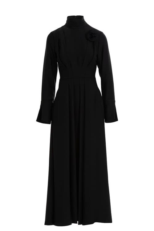 Gizia Black Dress With Brooch Detail The Collar