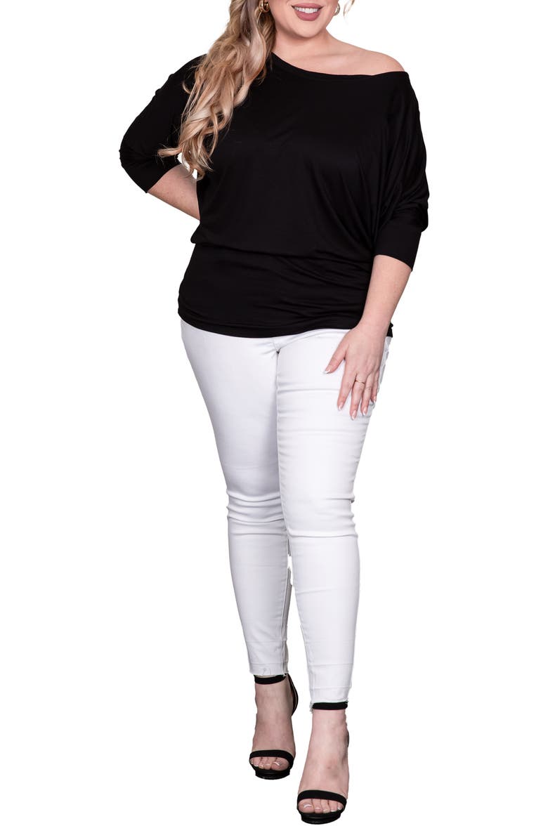 Standards & Practices Dolman Sleeve Stretch Modal Top, Alternate, color, Black