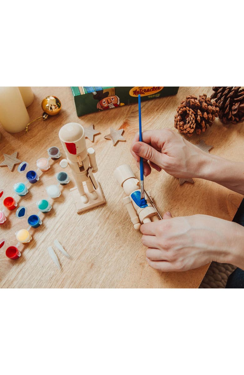 Toynk Paint Your Own 7-Inch Wooden Nutcracker Figure Craft Kit | Set of 2, Alternate, color,