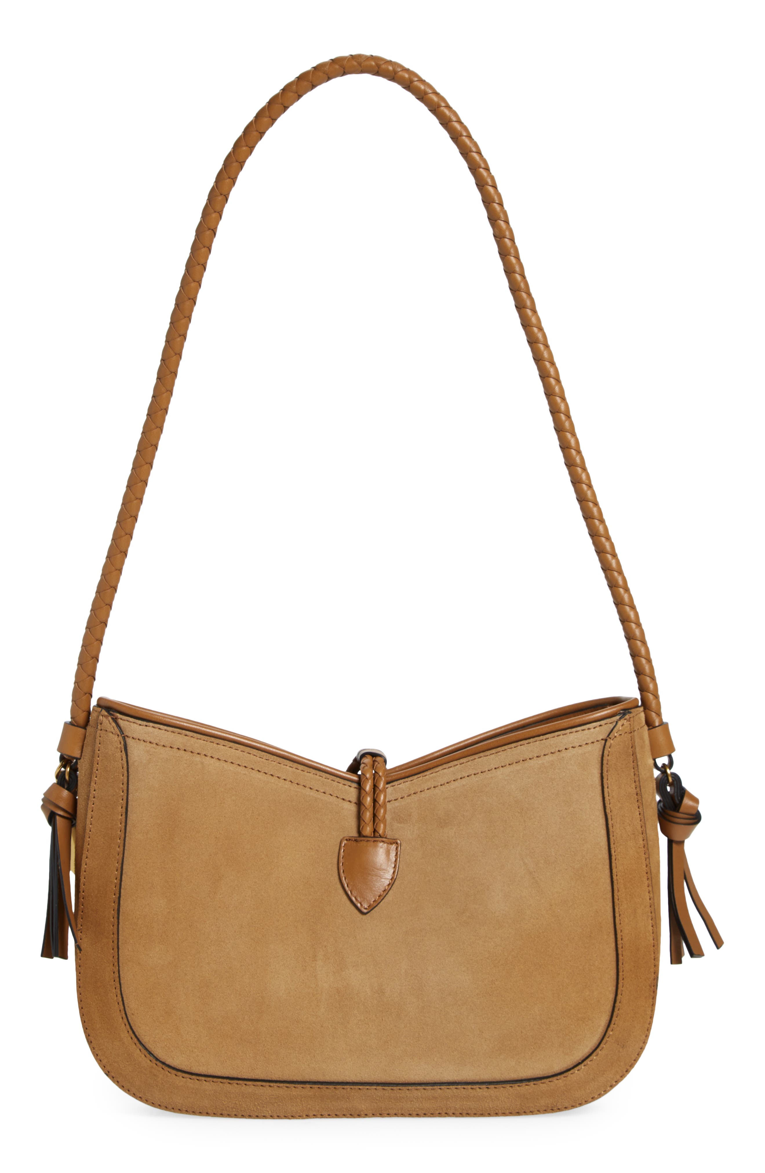 Isabel Marant Vigo Calfskin Suede Baguette Shoulder Bag, Alternate, color, 