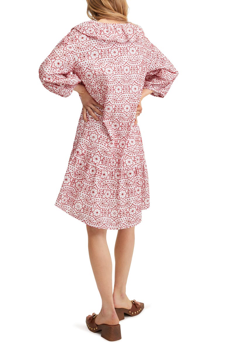 MANGO Embroidered Tiered Cotton Dress, Alternate, color,