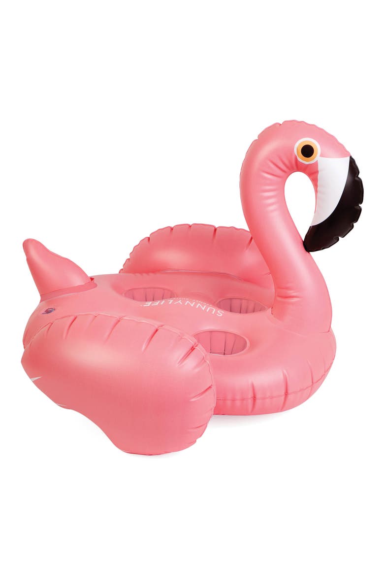 Inflatable Flamingo Drink Holder, Main, color, PINK