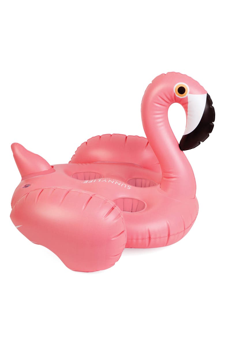 Sunnylife Inflatable Flamingo Drink Holder, Main, color,