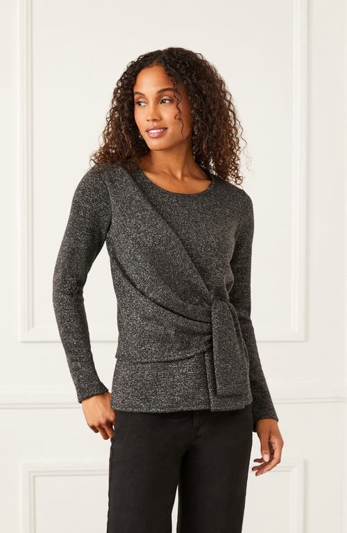 Karen Kane Sparkle Side Drape Long Sleeve Top