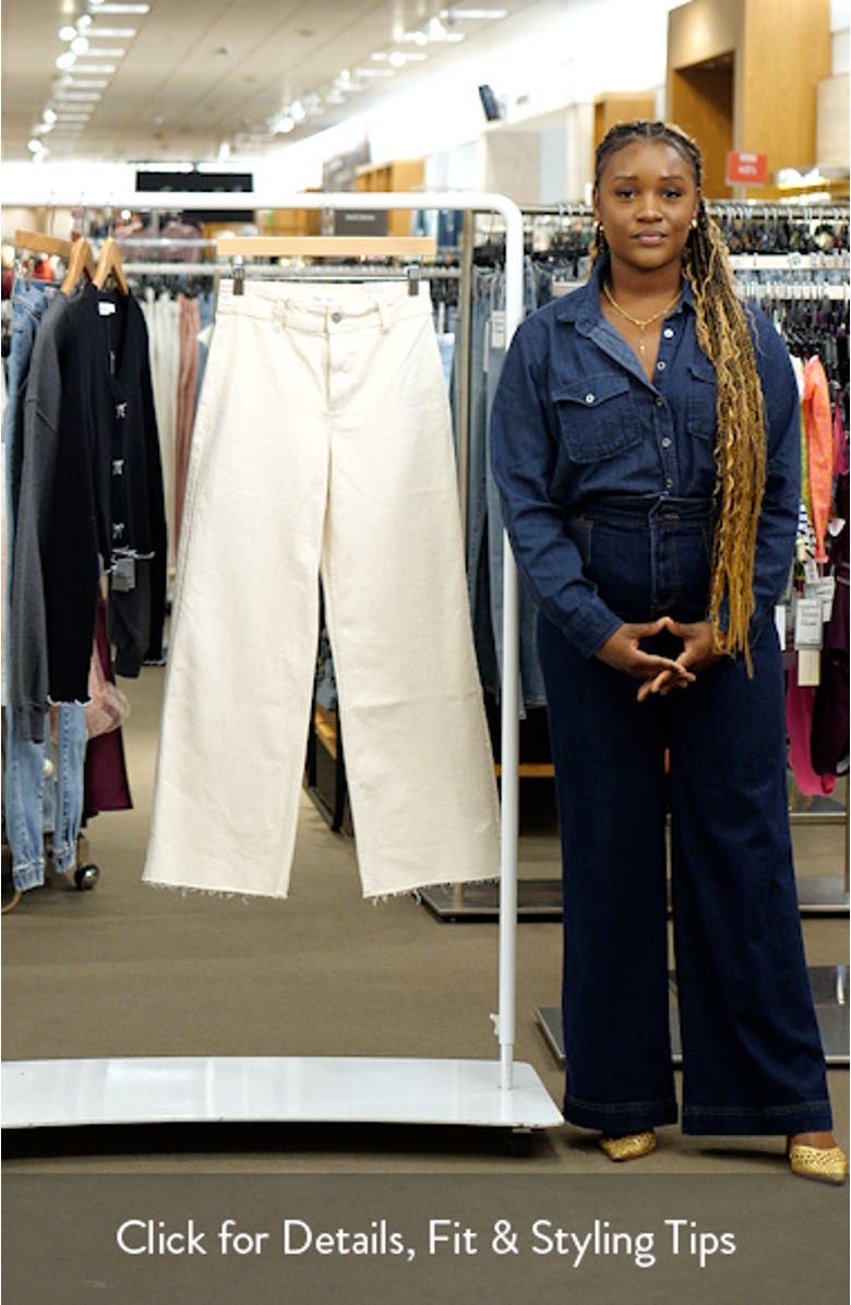 Catherin Raw Hem High Waist Wide Leg Culotte Jeans