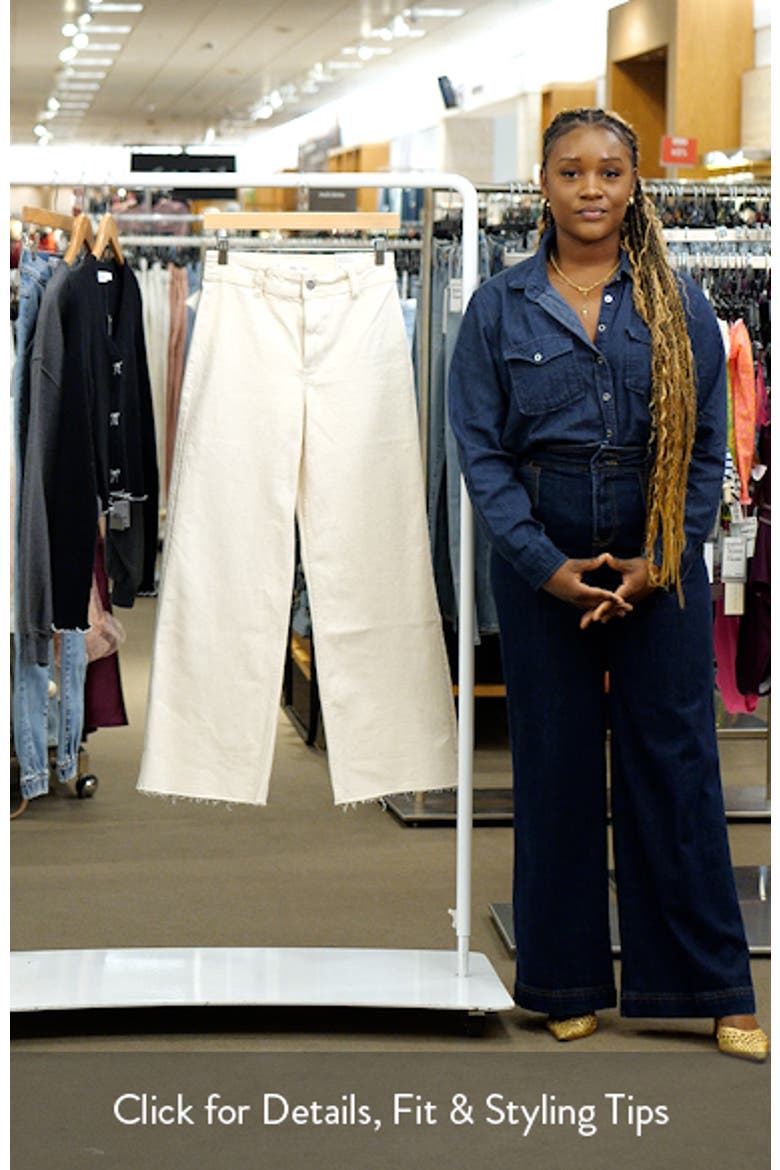Catherin Raw Hem High Waist Wide Leg Culotte Jeans video