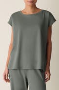 Eileen Fisher Jewel Neck Organic Cotton Pajama Top