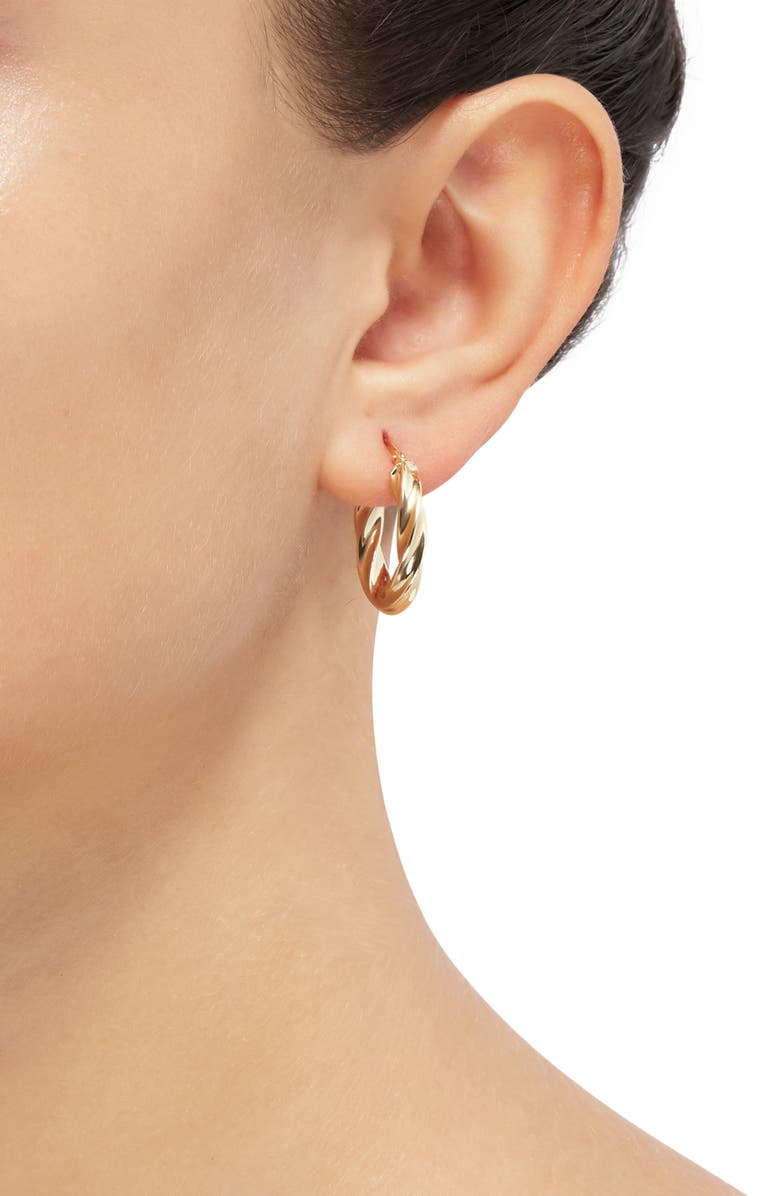 Frankie & Zoe Twist Hoop Earrings, Alternate, color, Yellow Gold