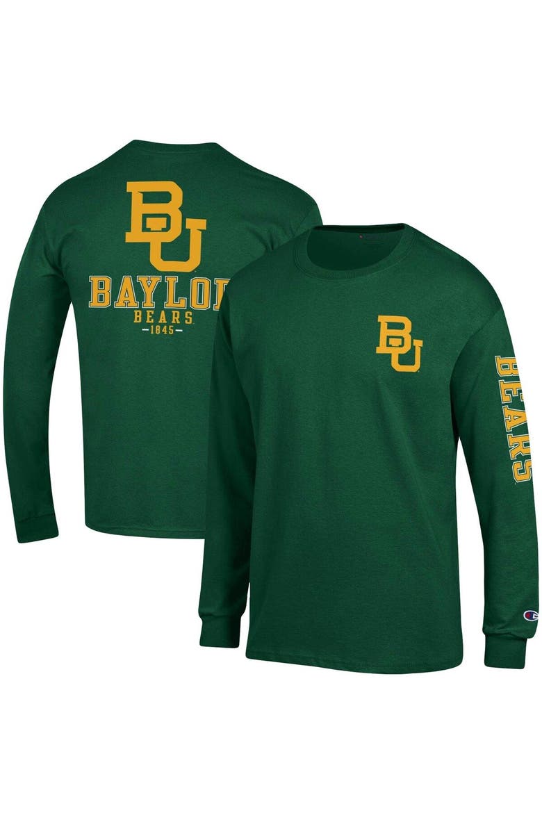 Men's Champion Green Baylor Bears Team Stack Long Sleeve T-Shirt, Main, color, Green