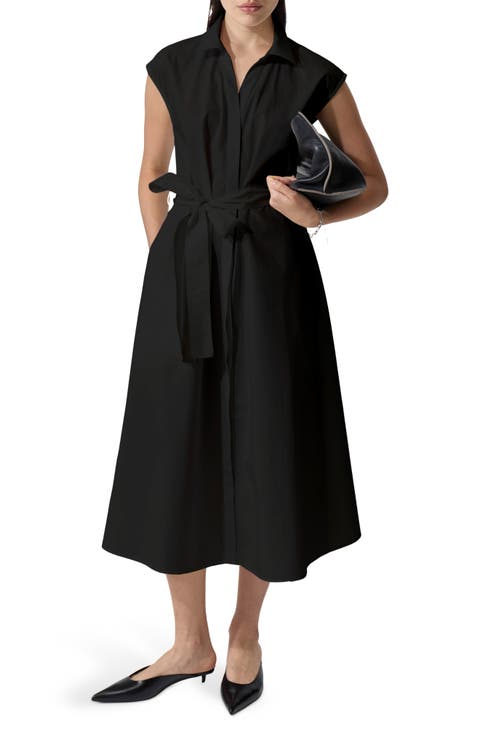 Imola Tie Waist Sleeveless Shirtdress