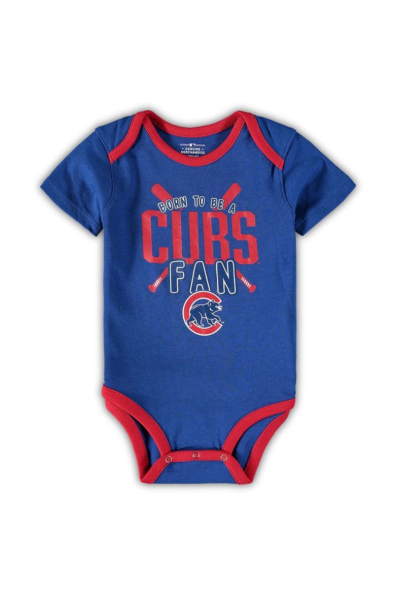 Newborn & Infant Chicago Cubs Royal/Red/Heathered Gray Game Time Three-Piece Bodysuit Set, Alternate, color, Royal
