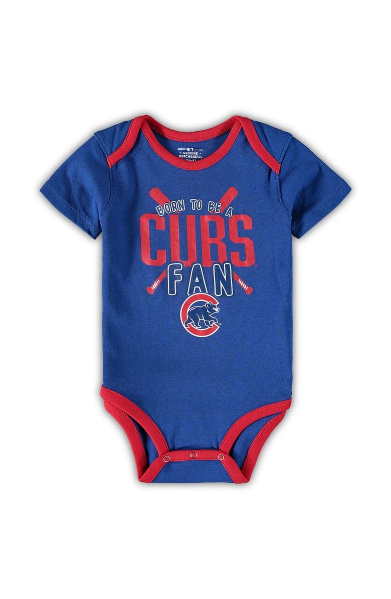 Outerstuff Newborn & Infant Chicago Cubs Royal/Red/Heathered Gray Game Time Three-Piece Bodysuit Set, Alternate, color, Royal