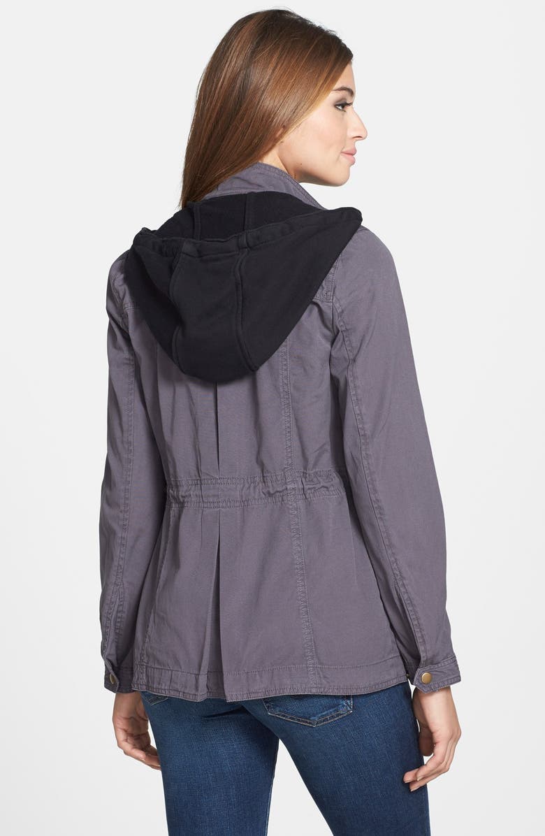 Ambition Knit Hood Twill Military Jacket, Alternate, color, 