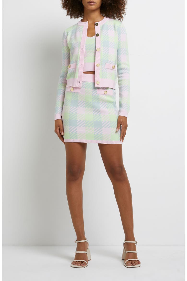Candy Check Cardigan, Alternate, color, PINK LIGHT