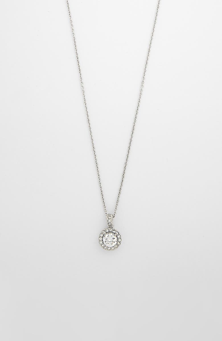 Nadri Framed Round Cubic Zirconia Necklace, Alternate, color,