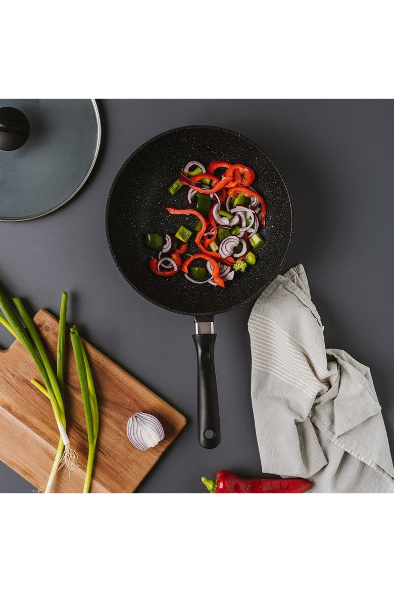 STONE™ 3.7 Qt Wok with Lid, Alternate, color, BLACK