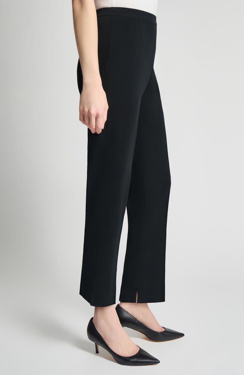 Ming Wang Knit Straight-Leg Ankle Pants, Alternate, color, Black