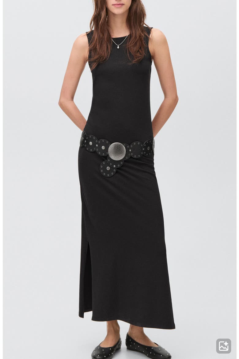 Knit Maxi Dress, Main, color, BLACK