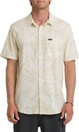 Quiksilver Aruba Palms Print Regular Fit Short Sleeve Cotton Button-Up Shirt
