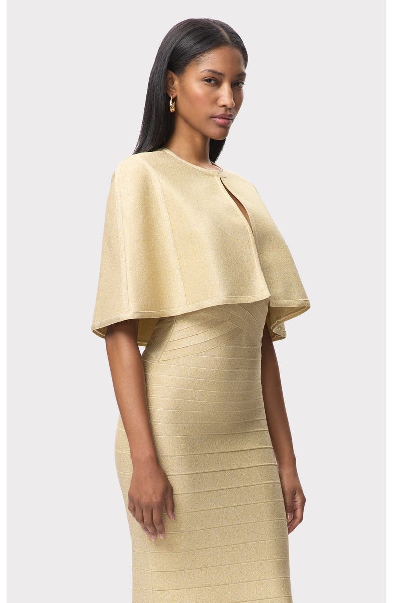Herve Leger The Juliette Cape, Alternate, color, Metallic Gold
