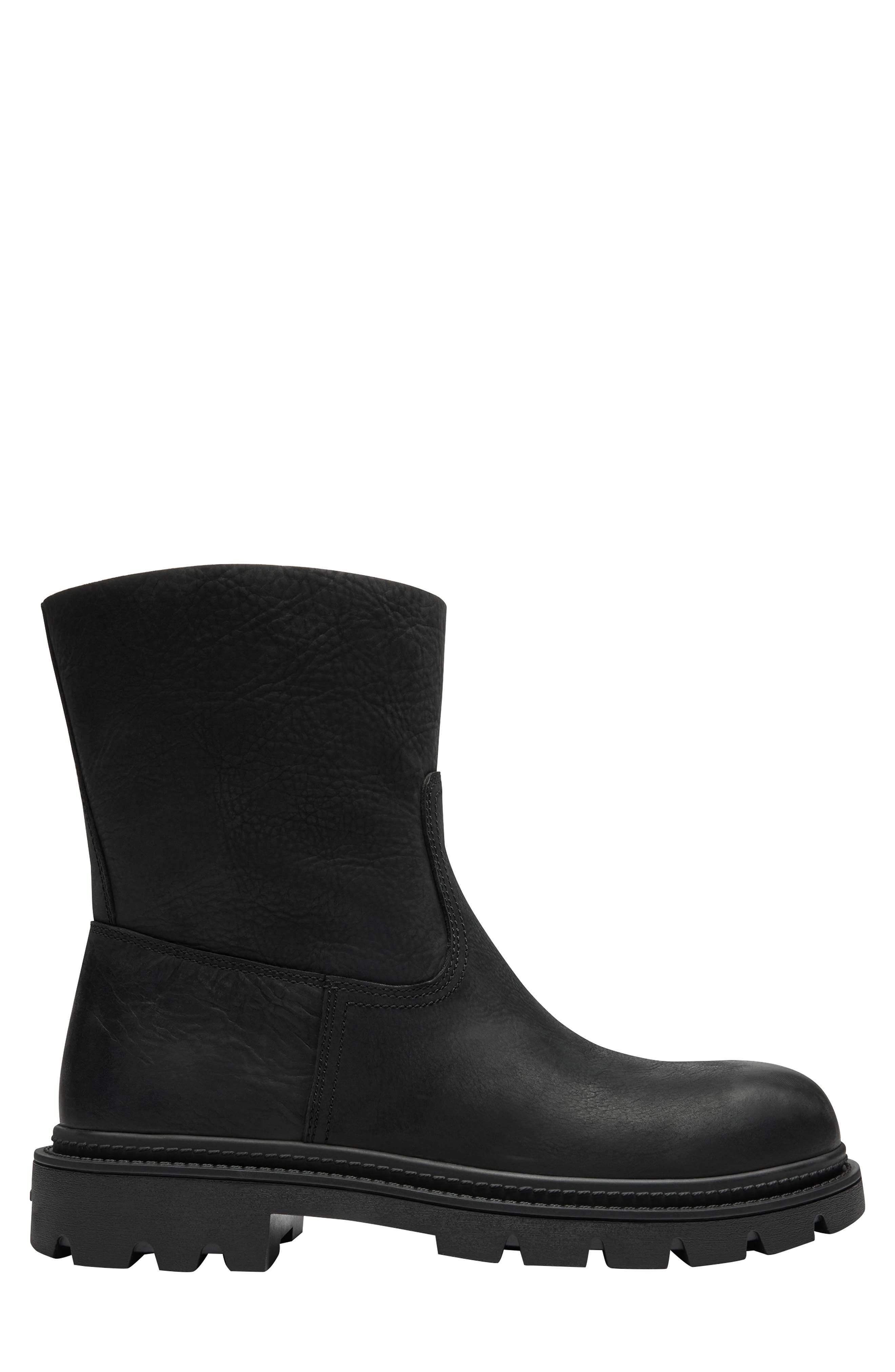 Suede Work Boot, Alternate, color, BLACK