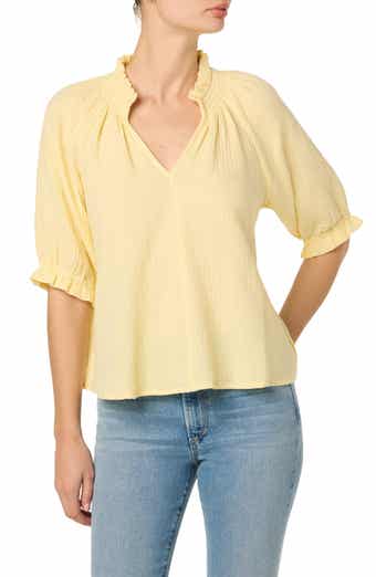 Elbow Sleeve Cotton Gauze Top