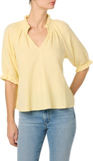 Joe's Elbow Sleeve Cotton Gauze Top