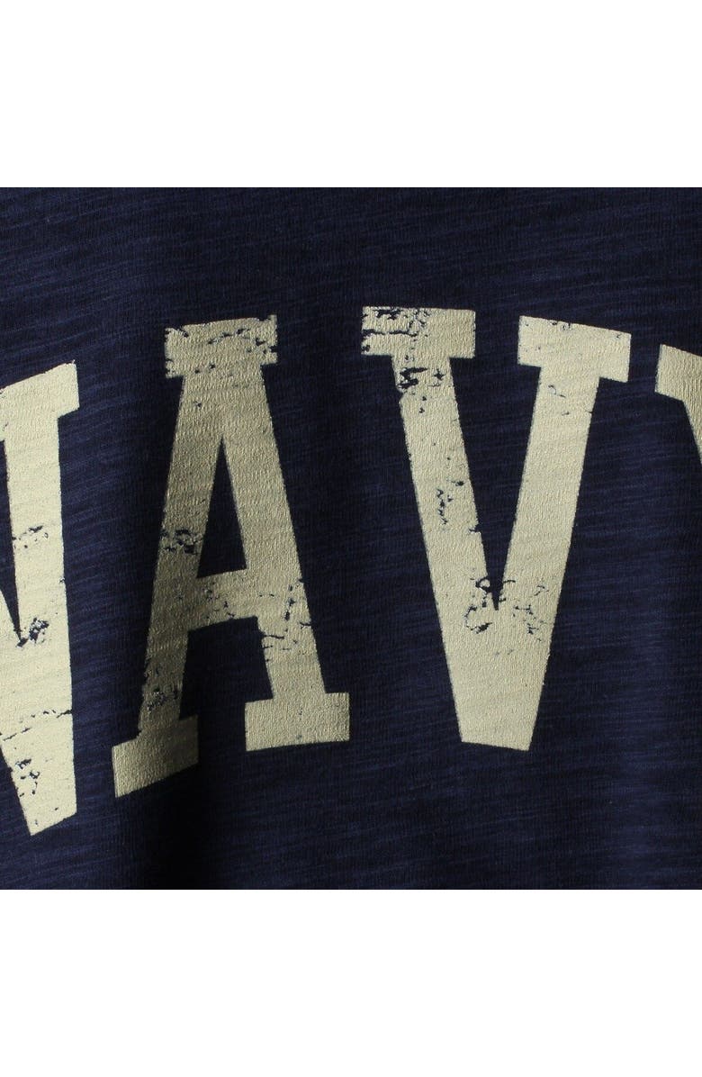 BOXERCRAFT Women's Navy/Gray Navy Midshipmen Preppy Elbow Patch 2-Hit Arch and Logo Long Sleeve T-Shirt, Alternate, color, 