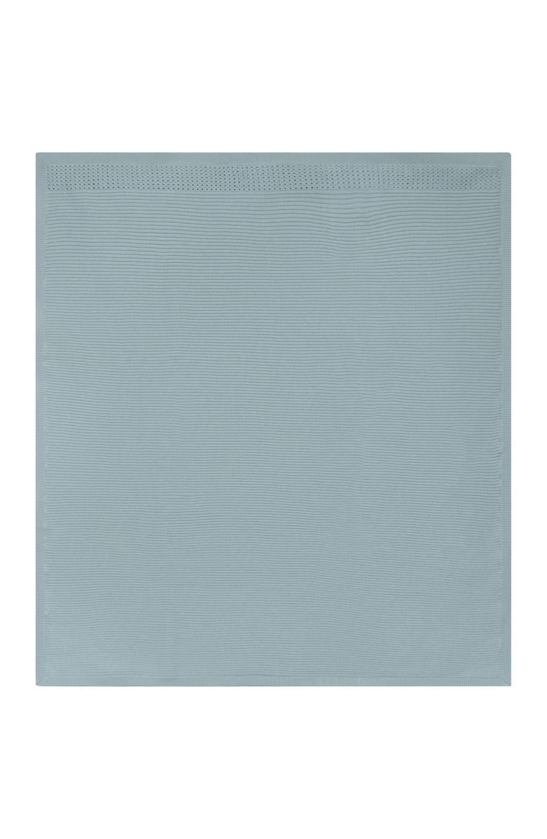 Space Grey Holed Rib Knit Blanket, Main, color, Seabrook