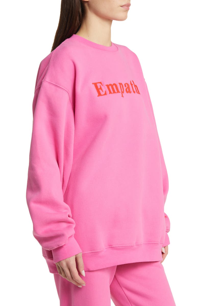 THE MAYFAIR GROUP Empathy Always Embroidered Oversize Fleece Sweatshirt, Alternate, color,