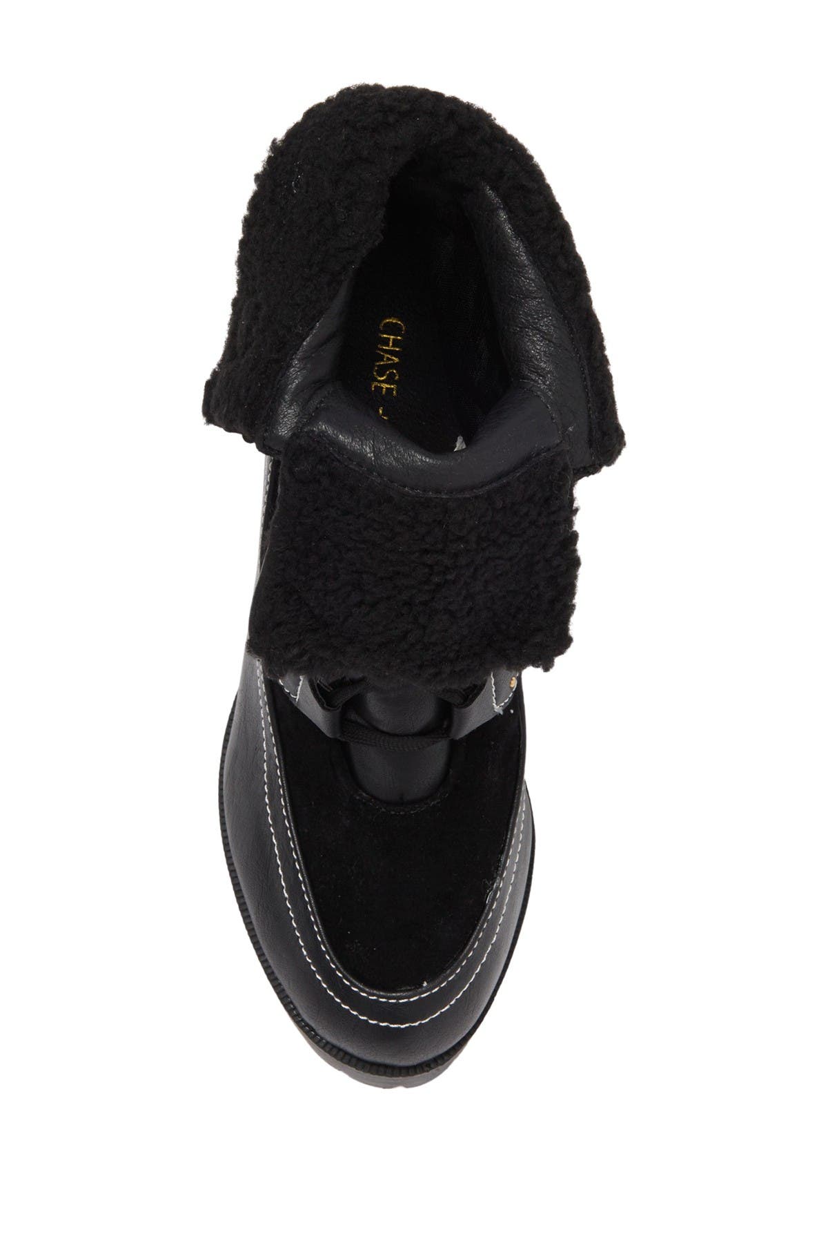 CHASE AND CHLOE Faux Shearling Lug Sole Boot, Alternate, color, 