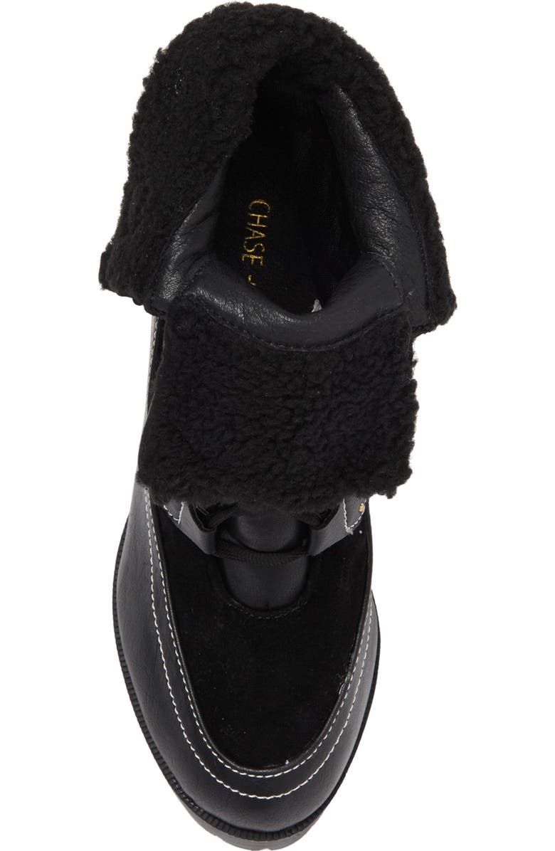 CHASE AND CHLOE Faux Shearling Lug Sole Boot, Alternate, color,