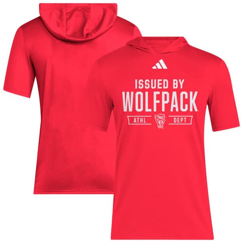 Adidas Originals Adidas Red Nc State Wolfpack 2025 Areoready Sideline Training Hooded T-shirt In Pink
