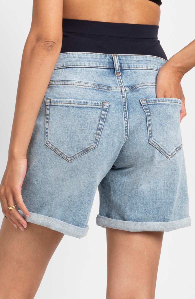 Seraphine Over the Bump Denim Maternity Shorts, Alternate, color, Light Vintage