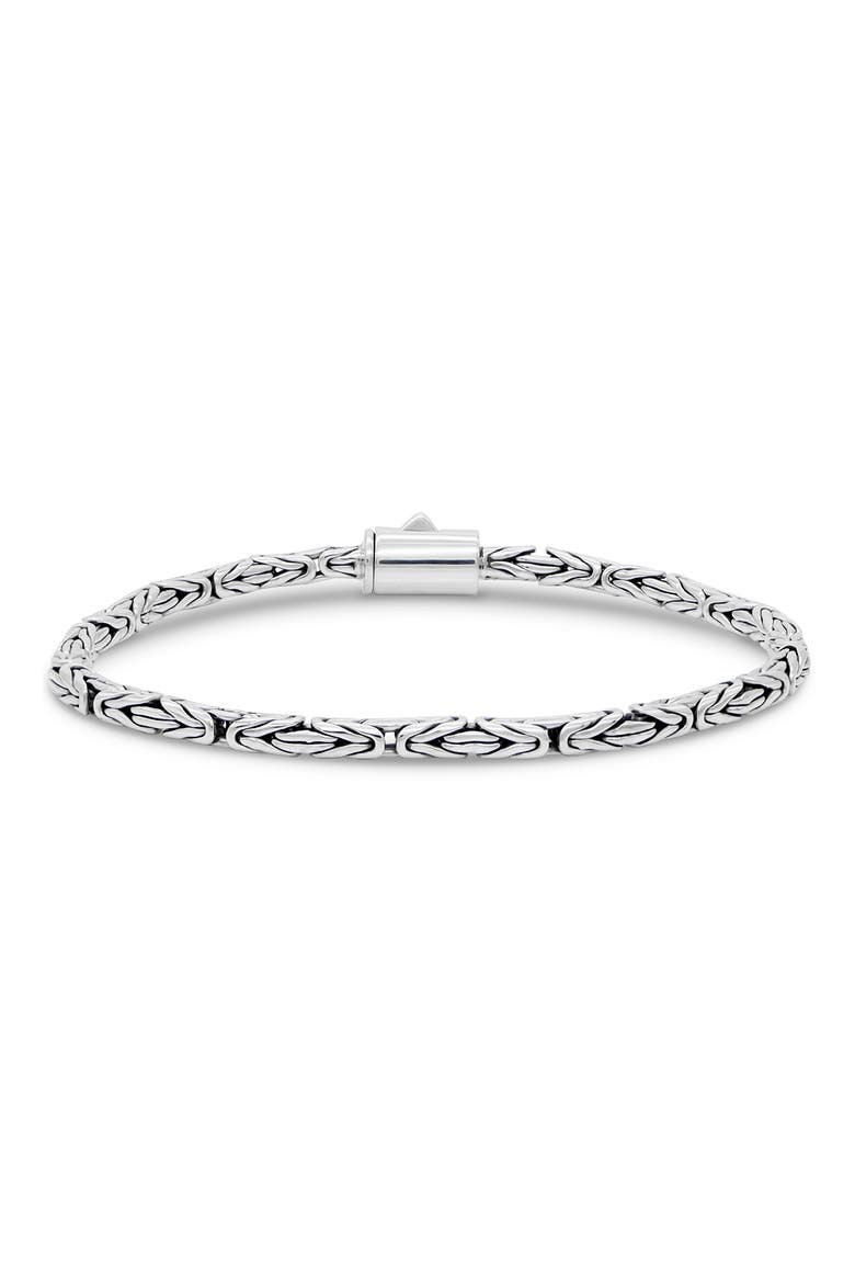 Sterling Silver 3mm Byzantine Chain Bracelet, Main, color, SILVER