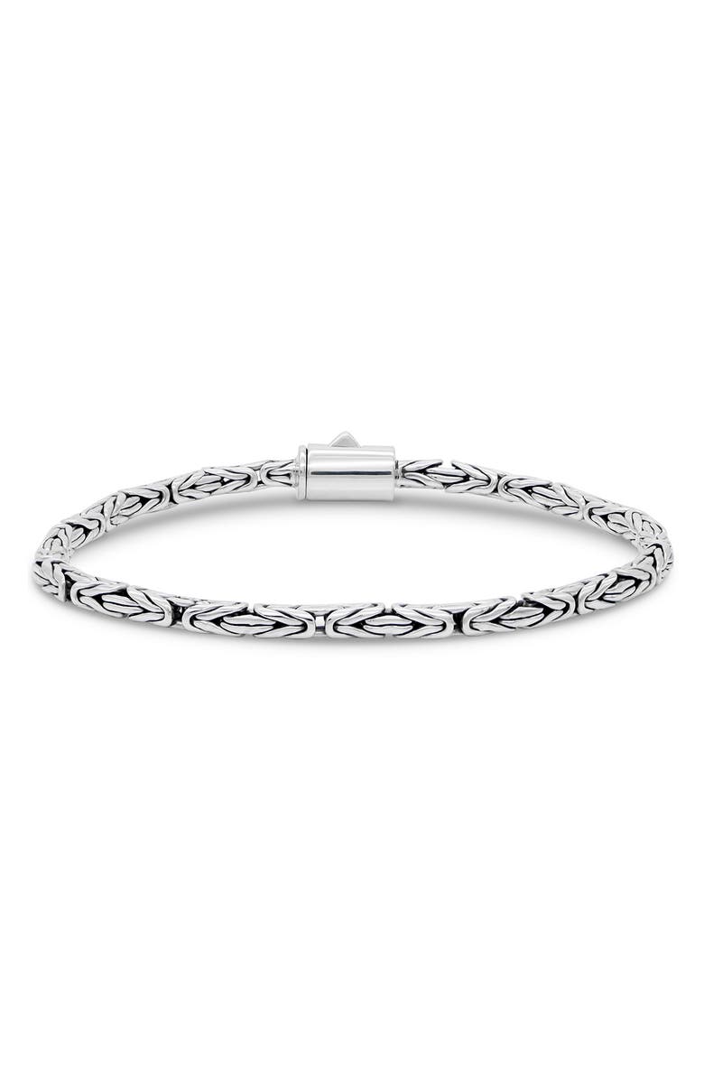 DEVATA Sterling Silver 3mm Byzantine Chain Bracelet, Main, color, 
