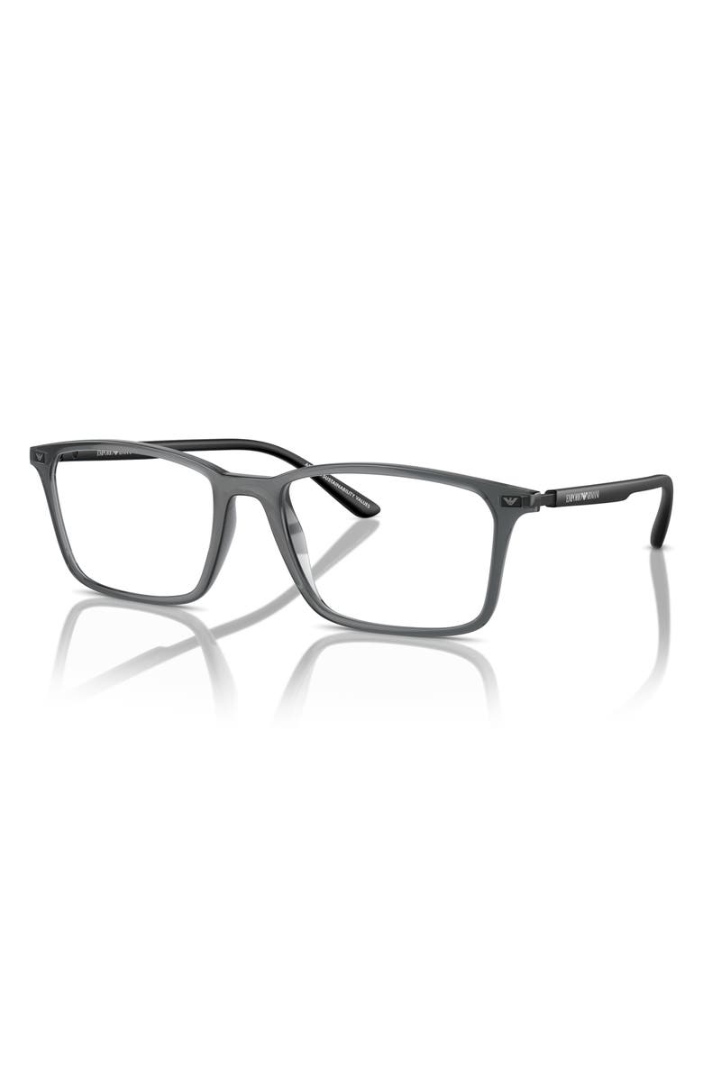 Emporio Armani 56mm Rectangle Optical Glasses, Alternate, color, 