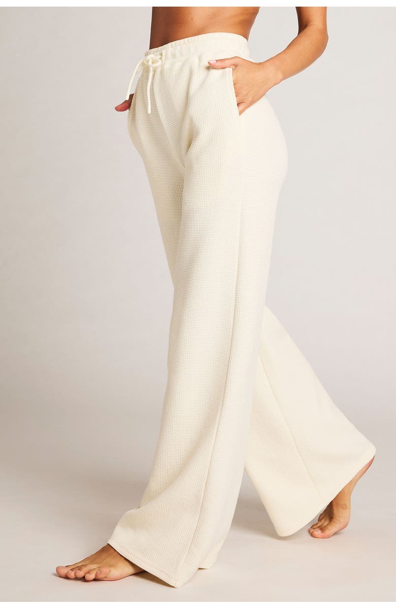 Negative Underwear Waffle Knit Track Pant, Alternate, color, Cream