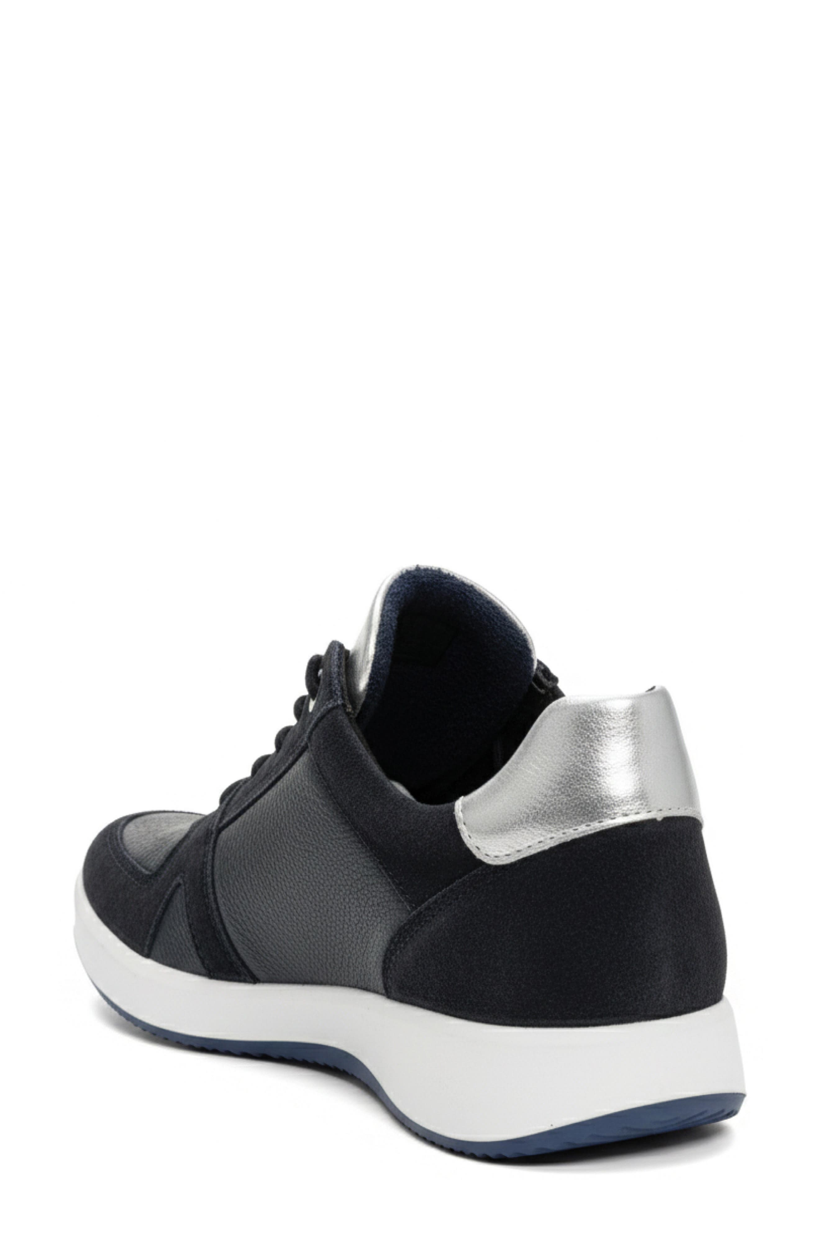 ara Riviera Side Zip Sneaker, Alternate, color, Navy/ Silver