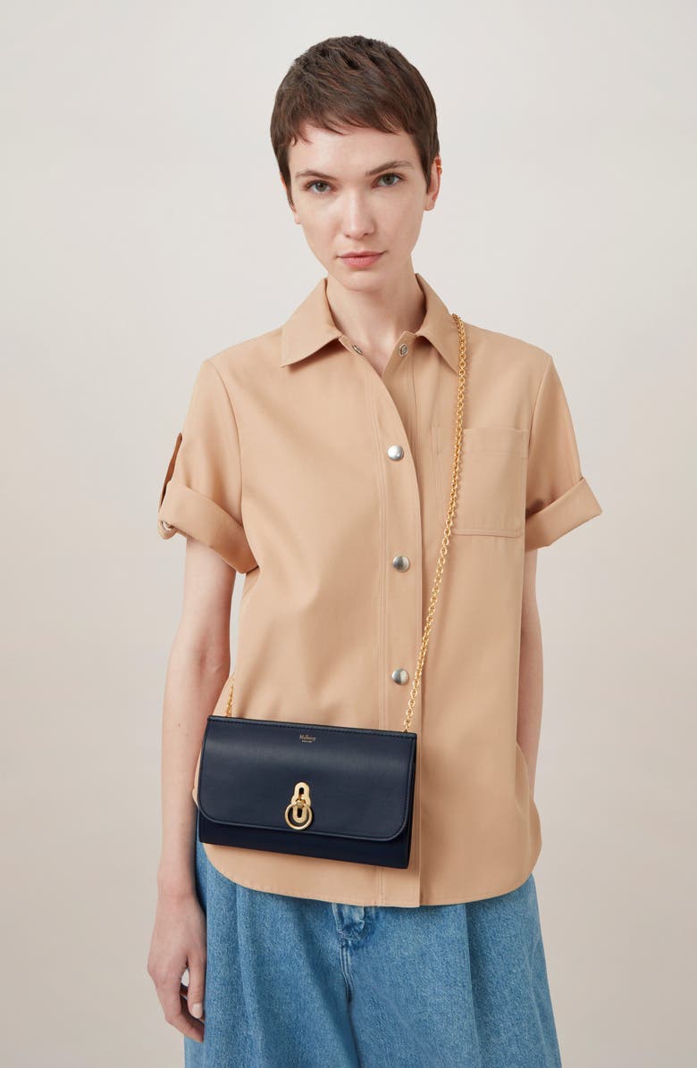 Mulberry Amberley Leather Clutch, Alternate, color, Night Sky